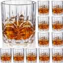 12 Sets Plastic Whiskey Glasses 14 oz Unbreakable Whiskey Drinking Glasses Old Fashioned Cocktail Cups Plastic Water Tumblers Clear Cup Shatterproof Short Tumbler for Indoor Outdoor