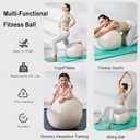 YR Exercise Ball 21.6''/25.6''/29.5'' Yoga Ball for Workout Pregnancy Stability, Anti Burst Fitness Ball for Home Gym, Core & Balance Training, Physical Therapy - White, 75CM