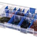 Flambeau Outdoors 5003 Fishing Tackle Box - Includes 15 Dividers, 25 Compartments, Clear Tackle Box Fishing Lure Organizer, Tuff Tainer Tackle Box with Zerust Anti-Rust Dividers