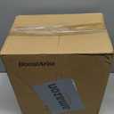 BoostArea Floor Lamp With Glass Lampshade, 4W Bulb Included - Modern Standing Pole Lamp for Living Room, Bedroom, Office, Kids Room, Reading (Black)