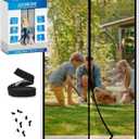 High-Density Magnetic Screen Door Mesh for Home and Patio, Tear Resistant Backdoor Screen Net with Magnetic Closure (Fit Door 30"x96"/Screen 33"x98", Black Pet)