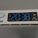 Digital Wall Clock, Digital Clock Large Display with Remote Control, Corded LED Alarm Clocks with Date, Week, Temp, Humidity, Auto DST, Countdown, for Living Room Bedroom Classroom Office (Blue)