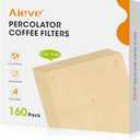Aieve 160 Count Percolator Coffee Filters, Unbleached Perforated Filter Paper for Electric Coffee Percolator Pots, Universal Wrap-Around Percolators Filters,9  9 Inch (Natural)