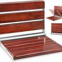 Upgraded 20" ADA Compliant Folding Teak Shower Seat Wall Mounted - Larger Teak Shower Bench, Home Care Folding Shower Seat for Inside Shower, Wall Mount Shower Chair Shower Stool, Max Load 400lb (20*17*11 Inch)