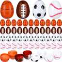 Easter Eggs Empty Sports Balls Plastic Assorted Soccer Football Baseball Basketball Sports Easter Egg Hunt Kit for Candy Stuffers
