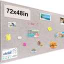 Large Bulletin Board, Foldable 72x48 Inches Cork Board Alternative, Large Felt Board Decorative Pin Board for Wall, Foldable Photo Board Self-Adhesive Vision Board with 36 Pushpins Light Khaki
