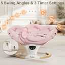 Baby Swings for Infants, Portable Infant Swing with 5-Speeds, 3-Adjustable Height, 3 Timer & 12 Lullabies, Mutil-Function Electric Swing for Baby, Indoor & Outdoor Use (Pink)