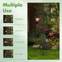 4 Pack 48 Inch Adjustable Double Shepherds Hooks for Outdoor 2 Sided Bird Feeder Poles with 5 Prong Base Heavy Duty Metal Garden Hook for Hanging Flower Basket Lantern Plants Bird Nests Decor