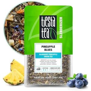 Pack of 2 Tiesta Tea - Pineapple Blues, Loose Leaf, Blueberry Pineapple Green Tea, Premium Tropical Blend, Medium Caffeinated Green, Make Hot or Iced, Brews Up to 25 Cups, 2 Ounce Resealable Pouch