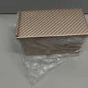 KITESSENSU Pullman Loaf Pan with Lid 1 Pack, 1 lb Dough Capacity Non-Stick Bakeware for Baking Bread, Carbon Steel Corrugated Bread Toast Box Mold with Cover for Baking Bread, Gold