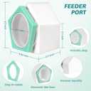 Tgeyd Automatic Chicken Feeder and Waterer Set(4.2Gal/21Lb) with Stand Legs, Anti-Perching Roof, Gravity-Fed System for Poultry,Chicken Coop Accessories