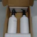 White Soap Dispenser Set, Contains Hand and Lotion Dispenser with Pump. Perfect for Guest Bathroom Decor. (White)