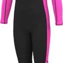 Hevto Kids Wetsuit for Girls Toddler Size 10 Year Child Youth 3/ 2mm Neoprene Wet Suit Full Thermal Swimsuit Swimming in Cold Water (K1-Pink, 10)