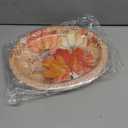 50 PCS Thanksgiving Paper Plates Large 9" X 11" Woodgrain Pumpkins Oval Plates Maple Leaf Napkins Disposable Autumn Dinnerware for Harvest Thanksgiving Party Decorations