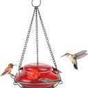 Nature's Way Bird Products MHF4 Hand Blown Garden Top Fill Hummingbird Feeder, 16 oz Capacity, Red