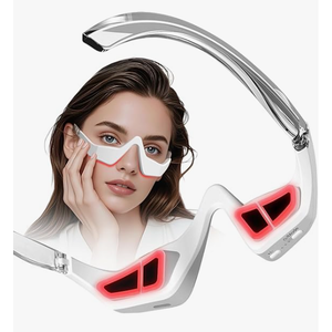 JCOTTON Under Eye Red Light Therapy, 4 Modes Red Light Under Eye Therapy Glasses Microcurrent Eye Massager, For Eye Bags Dark Circles Puffiness Wrinkles Fine Lines, Relieving Eye Fatigue