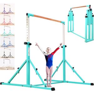 MARFULA 4FT/5FT Gymnastic Bar Set Gymnastics Kip Bar with 5 Ft Length 4Ft Inner Width 5ft Adjust Height Gymnastics Training Bar Equipment for Kids Professional Training Home and Club Use