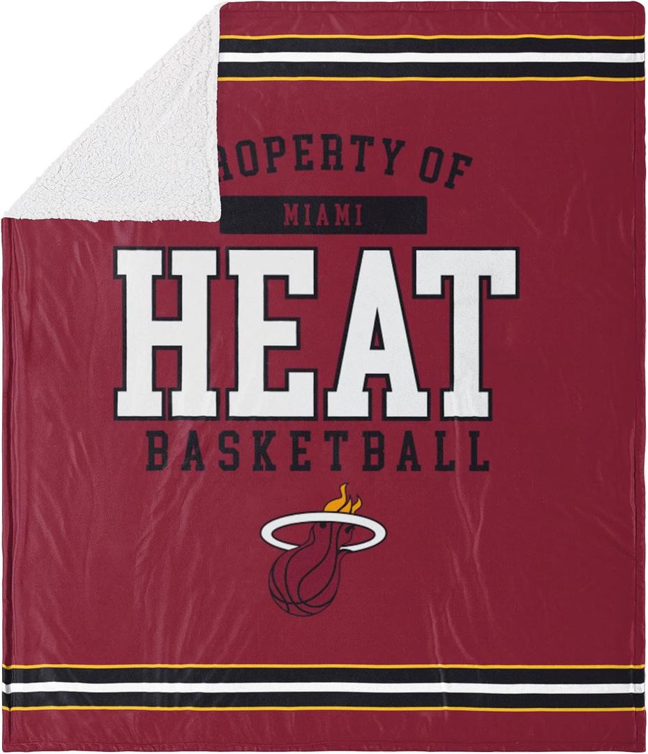 FOCO Unisex-Adult NBA Team Color Sherpa Fleece Blanket 60" x 70"