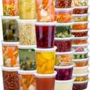 60 Sets (120-Piece) Deli Containers with Lids, 32/16/8 oz X 20 Set Each, Leak-Proof & BPA Free Airtight Takeout Plastic Food Storage Containers for Soup, Freezer/Microwave/Dishwasher Safe