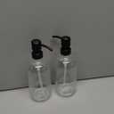 AmazerBath Soap Dispenser, 2 Pack Glass Soap Dispenser with Stainless Steel Pump, 17 Oz Bathroom Hand Soap Dispensers Bottle for Bathroom & Kitchen, Clear & Black