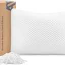 AM AEROMAX Shredded Memory Foam Bed Pillow - Customizable Queen Size Design - Ideal for Back, Side, and Stomach Sleepers with Adjustable Firmness