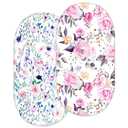 Bassinet Sheet 2 Pack Ultra Stretch Bassinet Fitted Sheet for Baby Girls Boys, Soft Universal Snug Fits Rectangle, Oval and Hourglass Bassinet Pad/Mattress, Stylish Floral