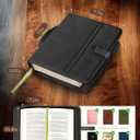 Bible Cover Case for Women, Large Bible Bag and Carrying Case with Zipper & Shoulder Strap, Bible Study Supplies Organizer