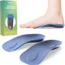 Semi-Rigid Arch Support Inserts for Men Women - Welnove Work Boot Insole for Walking or Standing All Days,3/4 Length Heel Pain Relief Insert for Flat Feet,Shoe Insoles for Women 10.5-13 Men 8.5-12 (Blue)