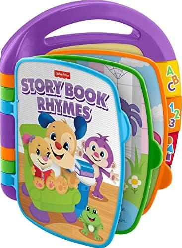 Fisher-Price Laugh & Learn Storybook Rhymes, take-Along Musical Toy Book with Learning Content for Infants 