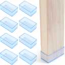 (8 PCS) 2x4 Wood Post Rubber End Caps (1.57" x 3.15") Waterproof and Weather-Resistant Rubber Caps for Table Legs, Chair Legs, Armrests, and Outdoor Lumber Posts (Transparent)