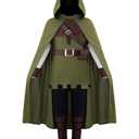 Spooktacular Creations Halloween Child Boy Robin Hood Green Elegant Archer Costume, Toddlers Hunter Outfit Set for Kids Medieval Renaissance Halloween Role Play Parties, M