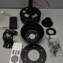 52-inch ABS Ceiling Fans Remote Control No Lights, 3 Blades, Quiet Ceiling Fan for living room, bedroom, office, dining room, patio, farmhouse(Black body+Dark Walnut)