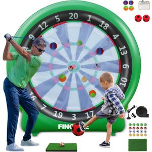 Giant Inflatable Dartboard, Kick Darts Outdoor Indoor Soccer Dartboard Game Golf Dart Throw Darts with Pump, Giant Dart Board Target Yard Games for Kids & Adults 20+Games, 43 inches by 72"