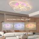 Modern LED Ceiling Light,70W Flush Mount Ceiling Light,Dimmable Ceiling Lights for Bedroom,6 Rings Lighting Fixture LED Ceiling Lamp for Kitchen,Living Room,Laundry Room,3000-6000K,White
