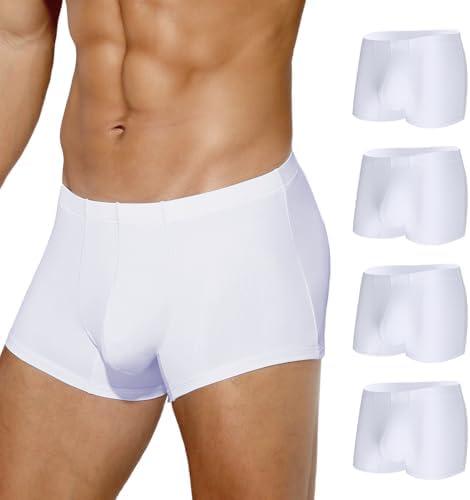 Arjen Kroos Men's Boxer Briefs, Sexy Silky Breathable Ice Silk Mens Trunks Underwear, Underwear for Men 3 Pack L 