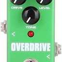 Guitar Mini Effects Pedal Over Drive - Warm and Natural Tube Overdrive Effect Sound Processor Portable Accessory for Guitar and Bass, Exclude Power Adapter Green - FOD3