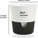 5/6.5/7.5 Inch Self Watering Pots for Indoor/Outdoor ,4 Pack plastic Planters for Indoor Plants with Drainage Holes and Saucers, Modern Decorative Flower Pot for Plants (White, 6.5-Inch, 4-Pack)