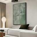 Abstract Green Solid Wood Framed Canvas Wall Art Living Room Home Decor, 30"L x 20"W
