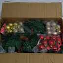 Aokia 9FT Christmas Garland With 50 LED Lights, Pre-Lit Decorated Pine Garland With Cones, Red Berries and Ball Ornaments for Indoor Home Winter Holiday New Year Xmas Decorations