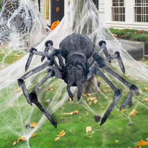 JOYIN Halloween Outdoor Decorations Giant Spider, 45 Scary Large Spider Halloween Decor Outside, Indoor Party Supplies, Yard Lawn Garden Haunted House Prop