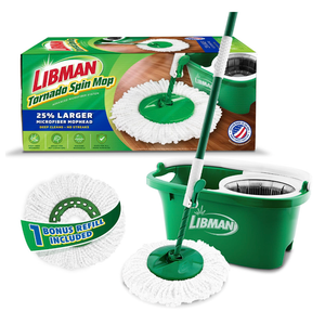 Libman Tornado Spin Mop System with Bucket & Wringer, 1 Refill Head