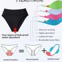 Beautikini Period Swimwear Bikini Menstrual Swim Bottoms Leakproof Bathing Suits for Teens Girl M