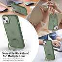 Lufanbis Magnetic for iPhone 15 Plus Case with Ring Stand, [10 FT Drop Protection] Translucent Matte Back Shockproof Phone Case for iPhone 15 Plus 6.7'', Midnight Green