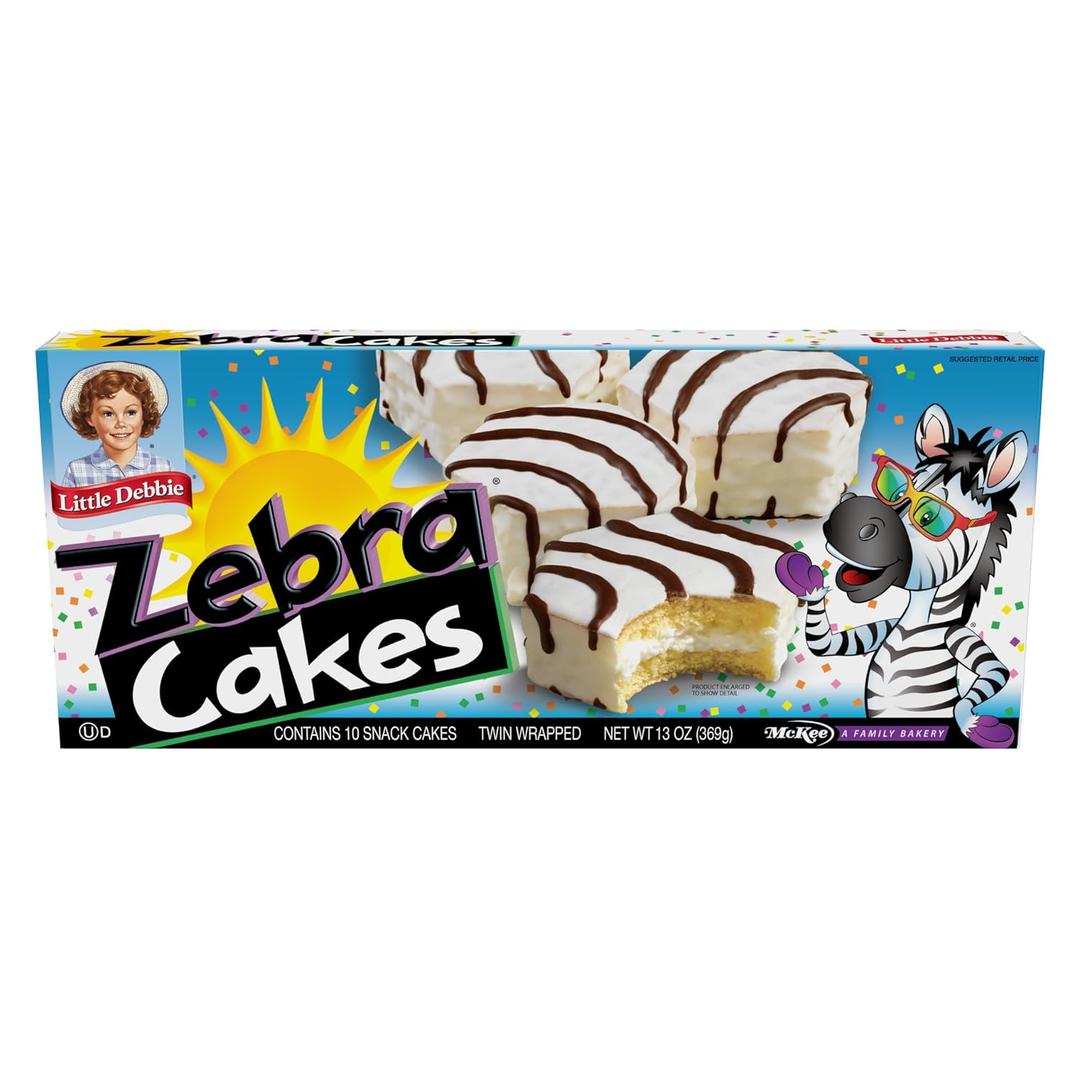 2 x Little Debbie Zebra Cakes, 10 Twin-Wrapped Cakes, 13.0 OZ Box (EXP 07/26/26)