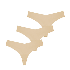 Women's Underwear Seamless Thong T Back Panty Cotton Breathable Thongs Panties for Women 3 Pack S