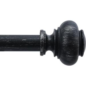 Black Curtain Rods for Windows 32 to 45 Inch,1'' Diameter Heavy Duty Curtain Rod Adjustable Decorative Drapery Rods for Farmhouse Rustic Living Room Bedroom