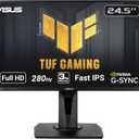 ASUS TUF Gaming VG259QM 24.5” Monitor, 1080P Full HD (1920 x 1080), Fast IPS, 280Hz, G-SYNC Compatible, Extreme Low Motion Blur Sync, 1ms, DisplayHDR 400, Eye Care, DisplayPort HDMI BLACK