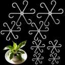 8pcs Upgraded Plant Stem Support, Transparent Plant Support for Indoor Plants, 4 Sizes Climbing Houseplant Stem Holders, Reusable Plant Stabilizer, Indoor Plants Accessories