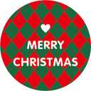 BEISHIDA 120PCS Merry Christmas Gift Stickers, 1.5inch Envelope Seal Round Stickers, Christmas Red and Green Check Pattern Envelope Label Self Adhesive Sealer for Crafts, Cards, Gift Wrapping