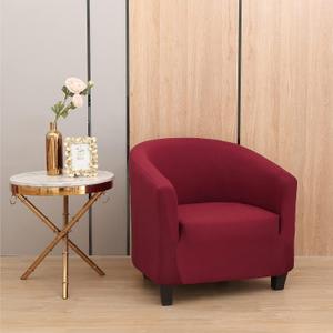 Club Chair Cover, High Stretch Tub Chair Cover, Universal Spandex Pattern Armchair Sofa Cover Cover Couch Slipcover for Living Room Club Bar Counter (Wine)